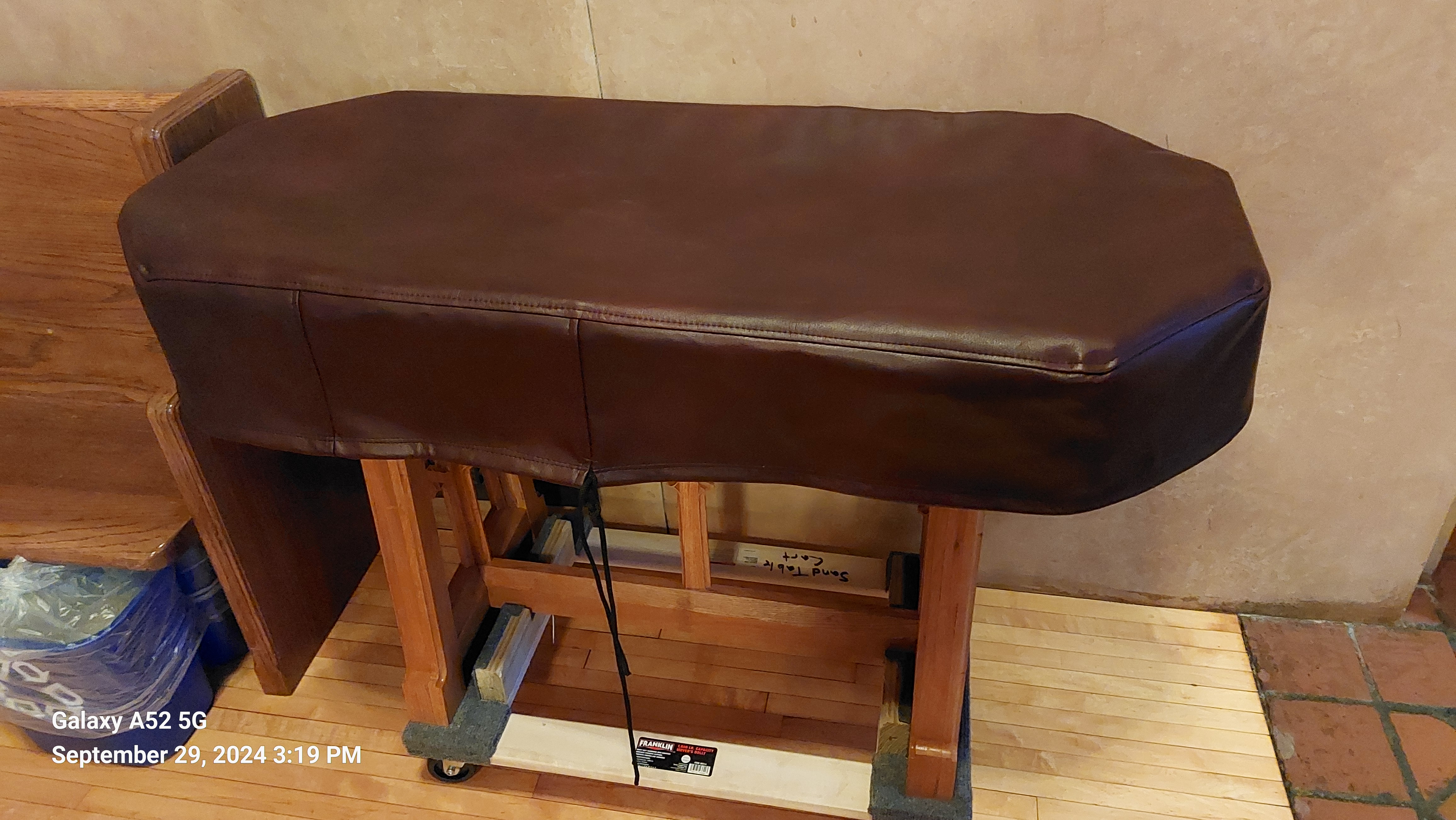 Church taper table with cover
